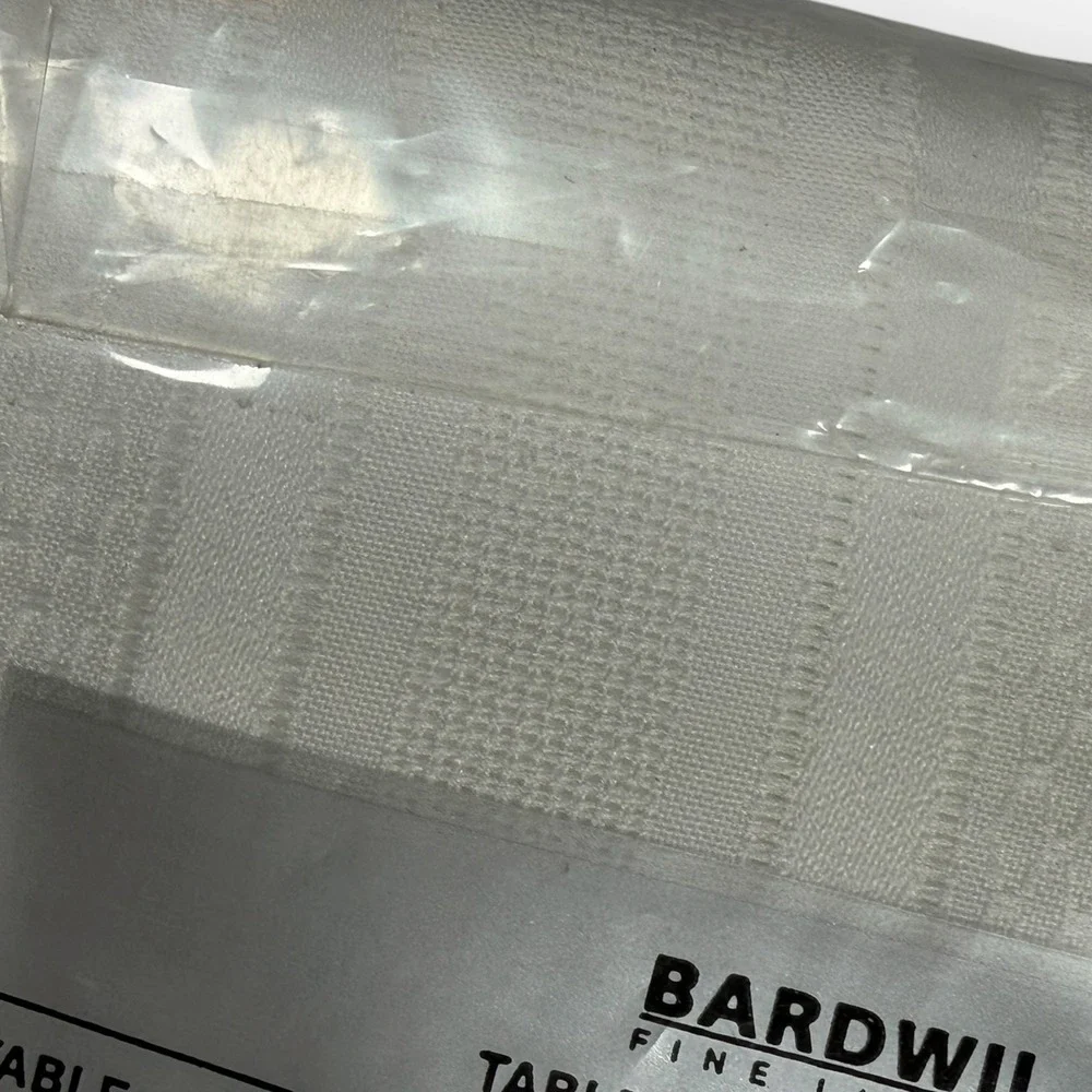 Vtg Bardwil Satin Elegance White Tablecloth 60x144 Oblong Stain Release USA